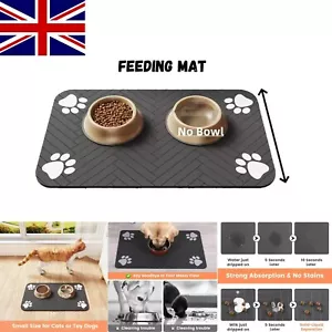 Pet Feeding Mat-Absorbent Pet Placemat for Food and Water Bowl, with Waterproof - Picture 1 of 18