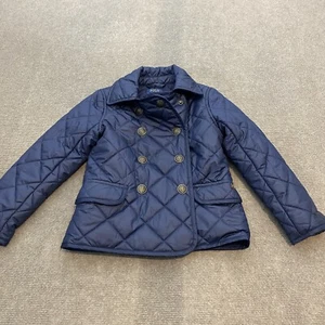 Polo Ralph Lauren Quilted Jacket Blue Snap Button Barn Coat Outdoor Size 5 Kids - Picture 1 of 9