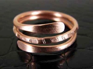 Pure Copper Wrap Ring Hammered Ring Open SpiralWrap Ring Statement Women Jewelry - Picture 1 of 4