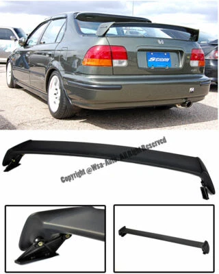 MUGEN STYLE REAR SPOILER ROOF WING ABS PLASTIC FOR CIVIC SEDAN 4DR 1996-2000 Foto 1 de 3