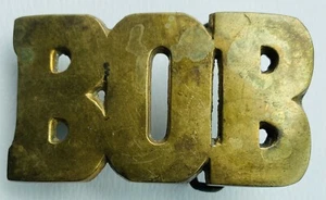 1950 Solid Brass Made in Taiwan BOB Belt Buckle Trucker Statement Piece Marked - Bild 1 von 12