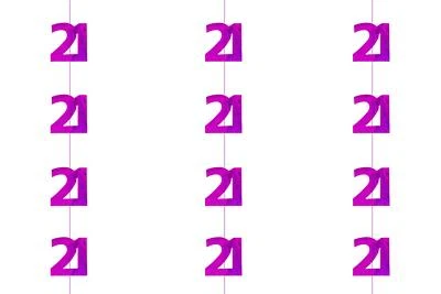 Cadena 21 Aniversario Cumpleaños Brillo Rosa Colgante Fiesta Suministros Decoraciones Foto 1 de 4