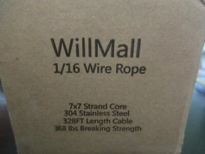 Cable de alambre WillMall 1/16 304 acero inoxidable 328 pies - Imagen 1 de 5