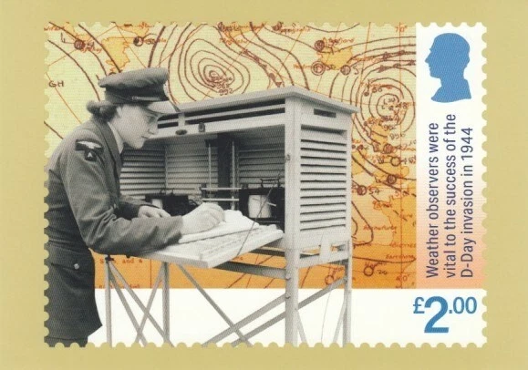 Tarjeta PHQ Observadores Meteorológicos GRAN BRETAÑA, Vital para el Éxito de la Invasión del Día D Foto 1 de 1