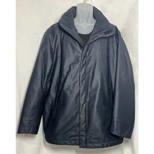 HUGO BOSS Fleece Lined Weatherproof Jacket Hood Relaxed Fit Large Black  - Picture 1 of 10