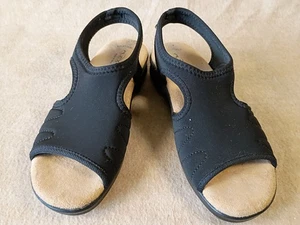 FLEXUS BY SPRING STEP TAUPE BLACK ANKLE STRAP SANDALS SIZE 7 - Picture 1 of 8