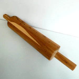 Large Fat Solid Wooden Rolling Pin 3.75x22.5 inch Roller Hard Wood Farmhouse - Picture 1 of 8