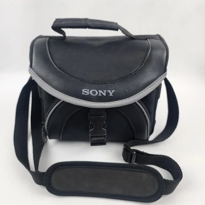 Sony LCS-X20 Camera Camcorder Soft Carrying Bag Black Adjustable Shoulder Strap - Image 1 of 4