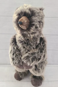 Estatuilla de 14" de pie de oso marrón de piel sintética de Navidad bosque peludo decoración navideña - Imagen 1 de 13