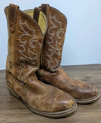 Botas ocidentais de trabalho biqueira de aço Double H Dylan DH1592 couro marrom masculinas tamanho 9.5D - Imagem 1 de 4