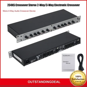 234XS Stereo 2-Way/3-Way Electronic Crossover Mono 4-Way Audio Crossover Device - Picture 1 of 9
