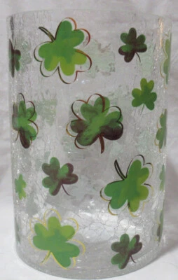 Yankee Candle Crackle Porta Tarros Grande J/H TRÉBOLES ACUARELA Día de San Patente Foto 1 de 4