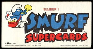 1982 Topps Smurf SuperCards #1 Keep Talking I'm Listening! VG-VGEX - Picture 1 of 2