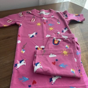 Girls Hannah Anderson Organic Cotton Pink Pajamas Size 130 - Picture 1 of 2