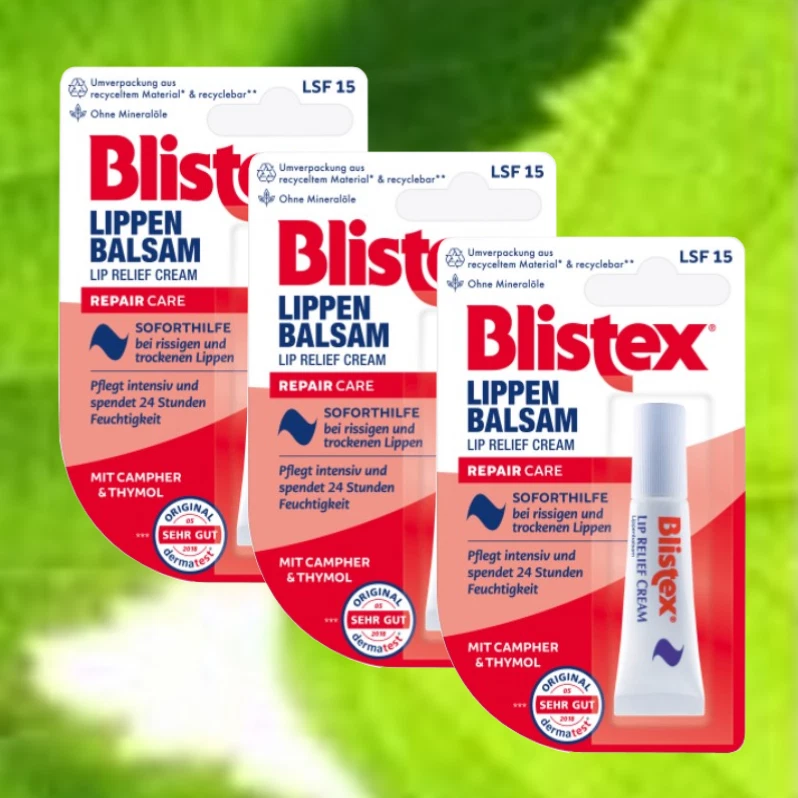 (635,00€/L) Blistex Lippen-Balsam Lip Relief Cream 3x6ml