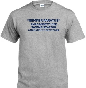 CAMISETA INDIVIDUAL SEMPER PARATUS* AMAGANSETT ESTACIÓN SALVAVIDAS* NUEVA YORK - Imagen 1 de 7