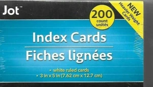 1 New 200 Jot 3x5 Index Cards $6.98 VALUE - Picture 1 of 2