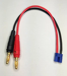 Ladekabel  Bananenstecker 4mm auf EC2 Stecker Adapterkabel Goldstecker Yuki - Picture 1 of 3