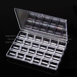 24 Compartment Crystal Clear Organizer Nail Art Beads Storage Case/Acrylic Craft - Picture 1 of 7
