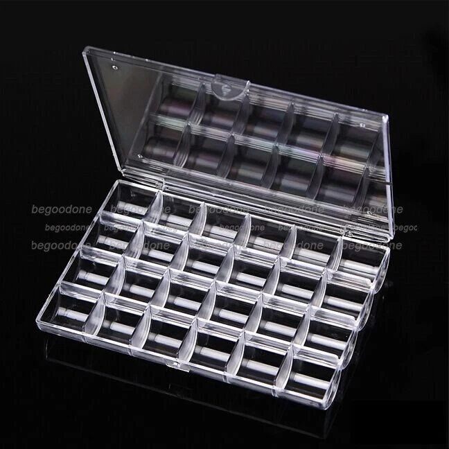 24 Compartment Crystal Clear Organizer Nail Art Beads Storage Case/Acrylic Craft - Image 1 of 4