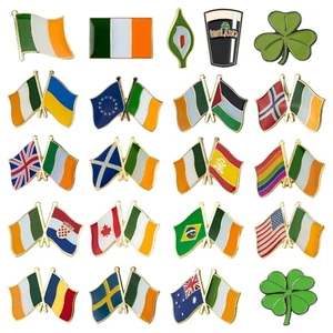 Ireland Irish National Metal Enamel Pin Badge Lapels Friendship - Picture 1 of 22