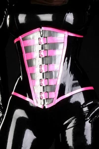 1035 Latex Gummi Rubber Corset Lace up bones belts buckles customized 0.7mm sexy - Picture 1 of 6