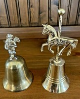 Two Bells - Merry Go Round Horse, Cherub/Angel  Playing a  Trumpet Metal Brass