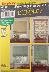 SIMPLICITY 4357 ROMAN SHADES for Dummies Home Window Sew Pattern 2005 UNCUT - Picture 1 of 6