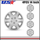 4Pcs/Set 14Inch Universal Wheel Rim Cover Hubcaps Silver Caps Ring For Suzuk Peugeot 405