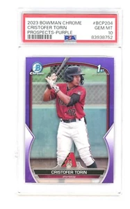2023 Bowman Chrome CRISTOFER TORIN 1st Purple Refractor RC #d/250 PSA 10 - Picture 1 of 2