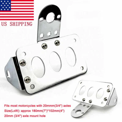 US Chrome Motorcycle Side Mount License Plate Bracket Holder For Harley-Davidson - Изображение 1 из 4