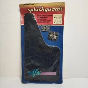 Vintage 80s Splash Guards Power Flow Extra Wide Clamp On Pair Black Rambler - Picture 1 of 11