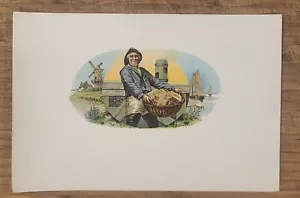 ADVERTISING Label Cigar Fisherman Windmill Sailboat - Picture 1 of 1