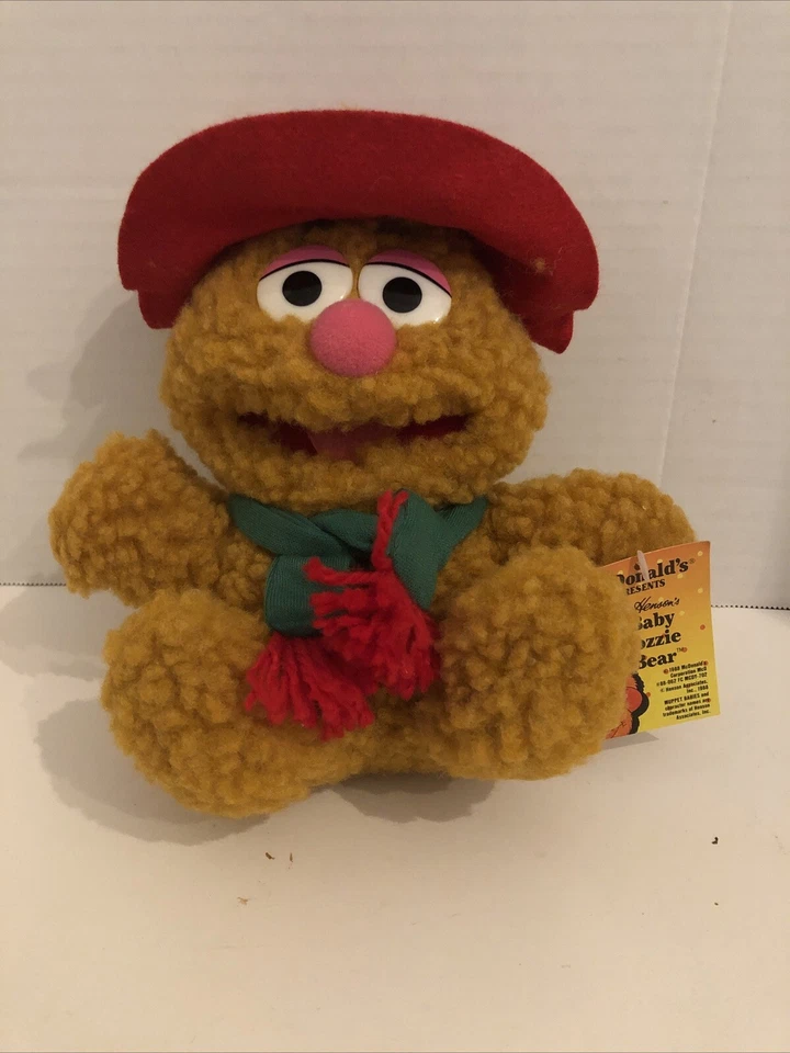 1988 Jim Henson Muppet Babies Doll Baby Fozzie Bear 8" Plush McDonald's Tag VTG - Image 1 of 4