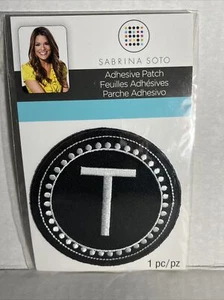 Sabrina Soto 3.5" Round Adhesive Patch Applique Letter T NEW - Picture 1 of 2