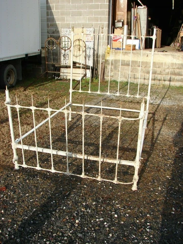 Antique Brass & Iron Bed - Bow Footboard - Needs Brass Trim -   SEE PHOTOS - #11 Cover