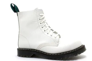 Zapatos Solovair NPS Hechos en Inglaterra 8 Agujeros Blanco Stahlkappe Boot Ben - Imagen 1 de 6