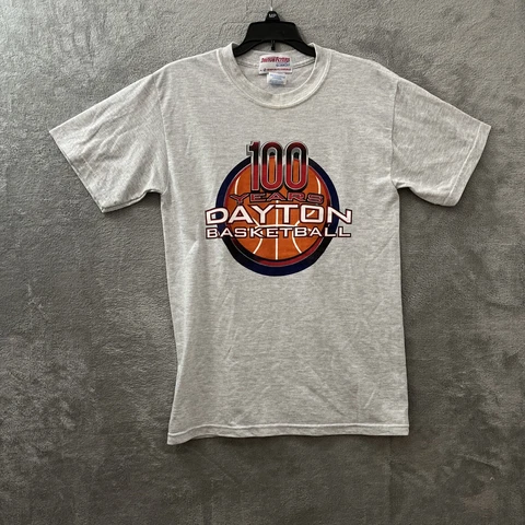 Dayton Flyers Shirt Mens Small Geometric Gray Short Sleeve Crew Neck NCAA Cover