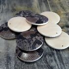 Printed Wooden Pendant, Flat Round, Old Rose , 30x5mm, 10 pieces.