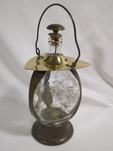 Vintage Art Deco Brass & Glass Musical Whiskey Decanter Music Box Decanter - Picture 1 of 10