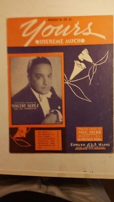 YOURS (QUIEREME MUCHO) Music Sheet-1937-ROIG-Spanish/English-VINCENT LOPEZ - Image 1 of 4