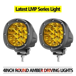 2x4"Inch Round LED Fog Lights Spot Flood Bumper Driving Pod Bar Offroad Pickup  - Picture 1 of 13