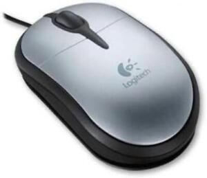 Logitech M-UV94 3-Button USB Wired Optical Notebook Mouse - Silver (931477-0403)