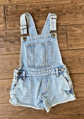 Mono corto J Crew Crewcuts Denim Niñas Talla 7 Azul Verano Costero Vaquera Foto 1 de 4