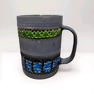 Vintage Bitossi Mug Cup Genovese Blue Green Grey Matte 5" RARE - Picture 1 of 8