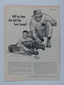Sam Snead Vintage 1962 Shooting Marbles Equitable Original Print Ad 8.5 x 11" - Picture 1 of 4