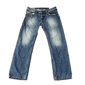 Pantalones de mezclilla Diesel para hombre regulares rectos azul claro desteñidos lavados Y2K W32 L29 *Waykee - Imagen 1 de 16