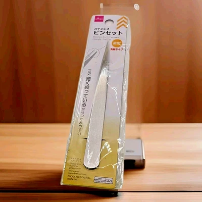 Stainless Steel Tweezers Straight Point Precision Eyebrow & Fine Detail New - Image 1 of 4