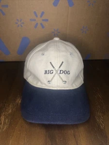 Big Dogs Big Dog Golf Hat Cap Adjustable Cotton Navy Beige Vintage - Picture 1 of 9