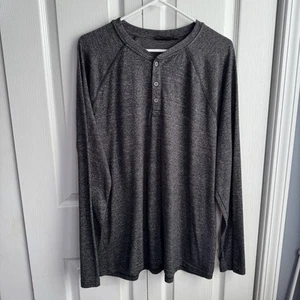 T-shirt manica lunga uomo Apt 9 grigia Henley taglia XL - Foto 1 di 6